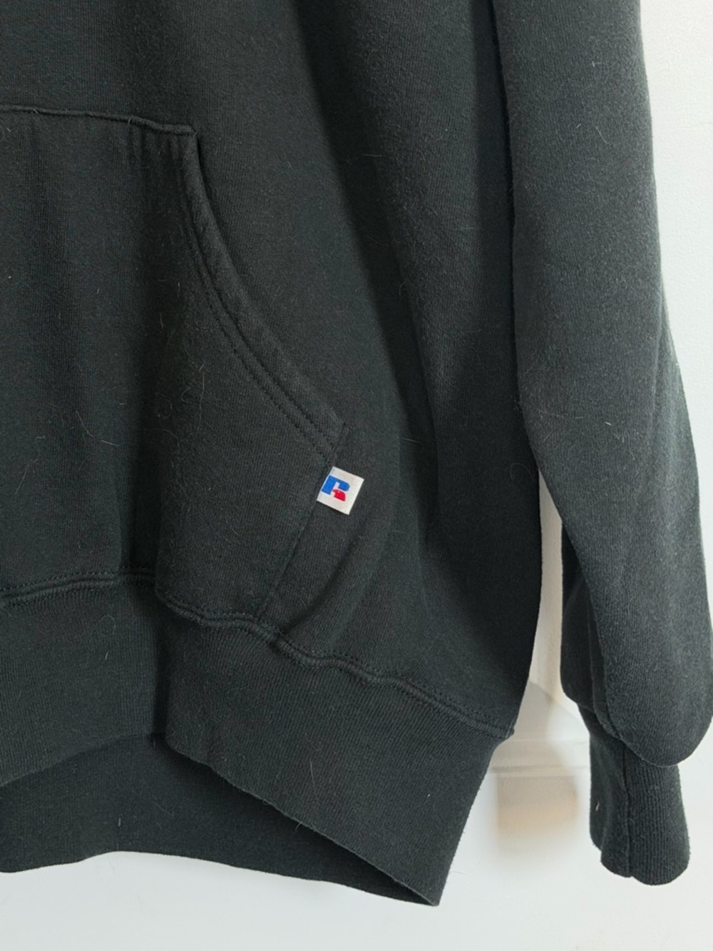 Russell Athletic Black Hooded Sweatshirt Blank